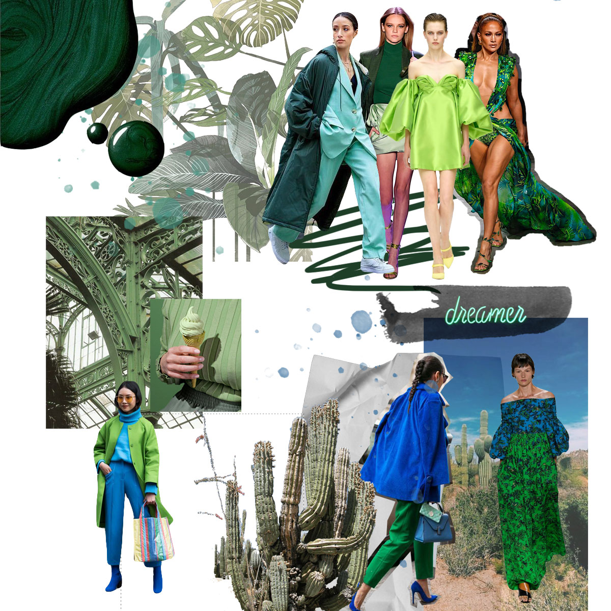 moodboard green and blue